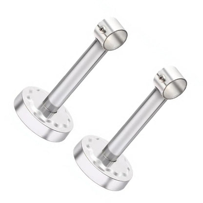 Set of 2 Adjustable Curtain Rod Brackets for Wall or Ceiling Mount