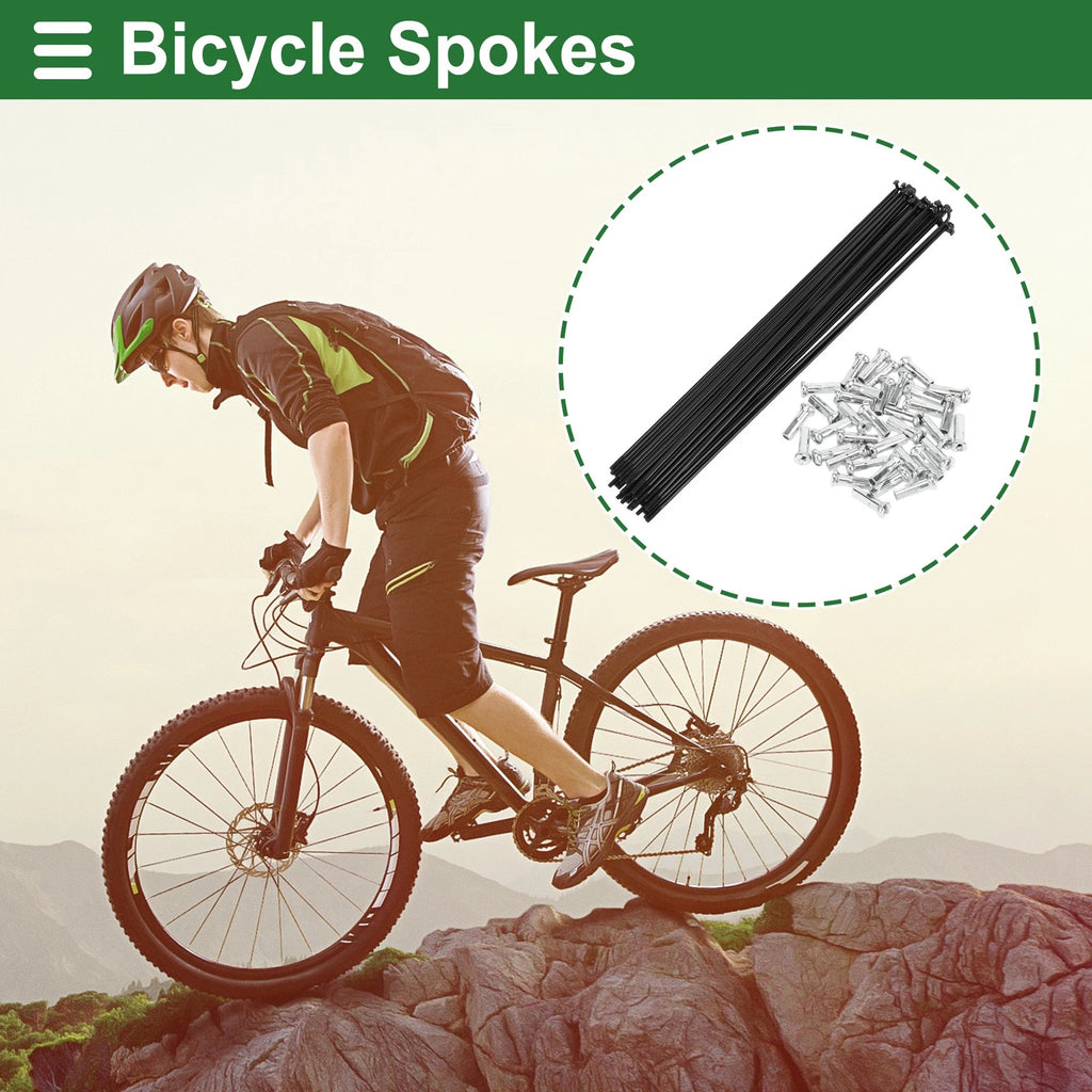 Spokes Nipple Replacement Set 283mm Carbon Steel for Universal Bicycle