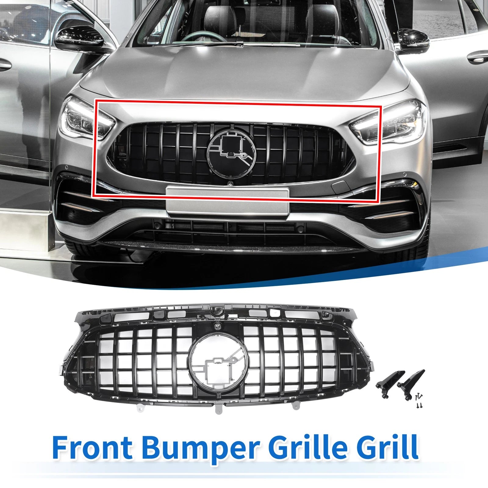 Front Bumper Grille Grill for Mercedes-Benz GLA-Class (2014–2019)
