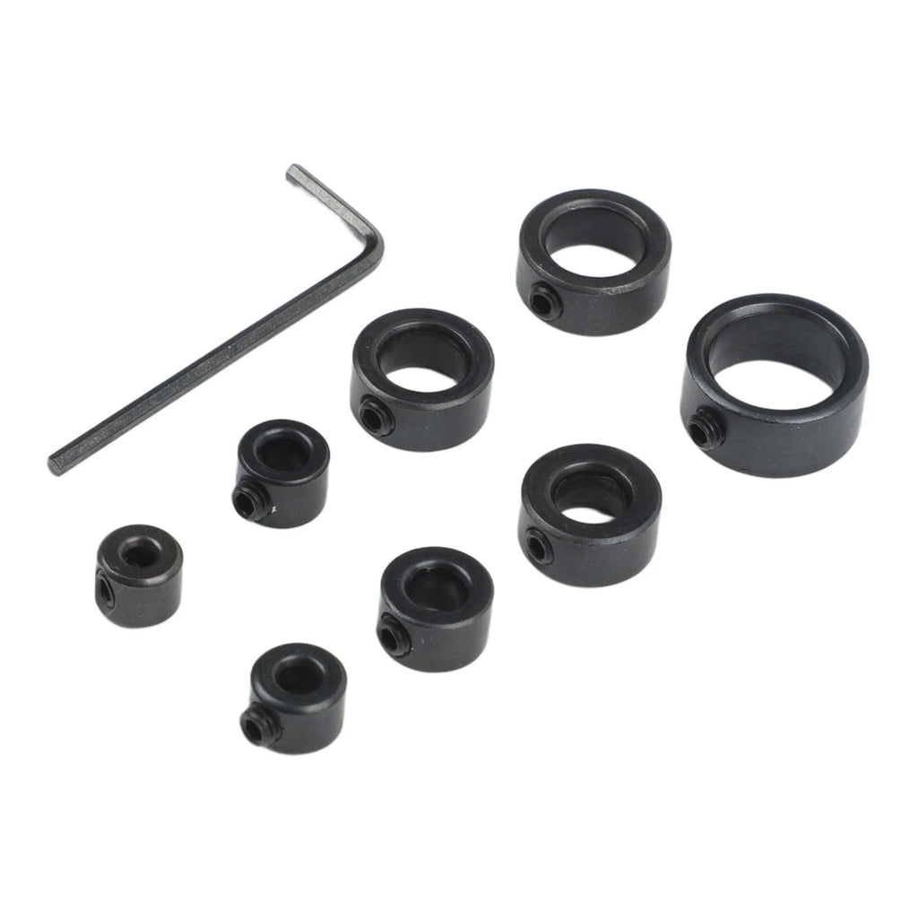 9Pcs Drill Bit Stop Collar for Depth Control with Hex Wrench