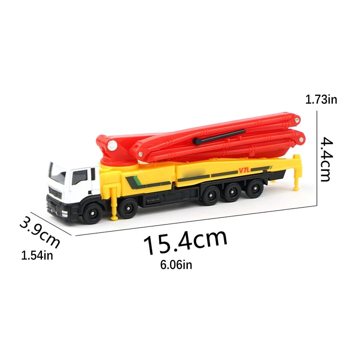 Concrete Pump Truck Diecast Model for Engineering Vehicle (1:100 Scale)