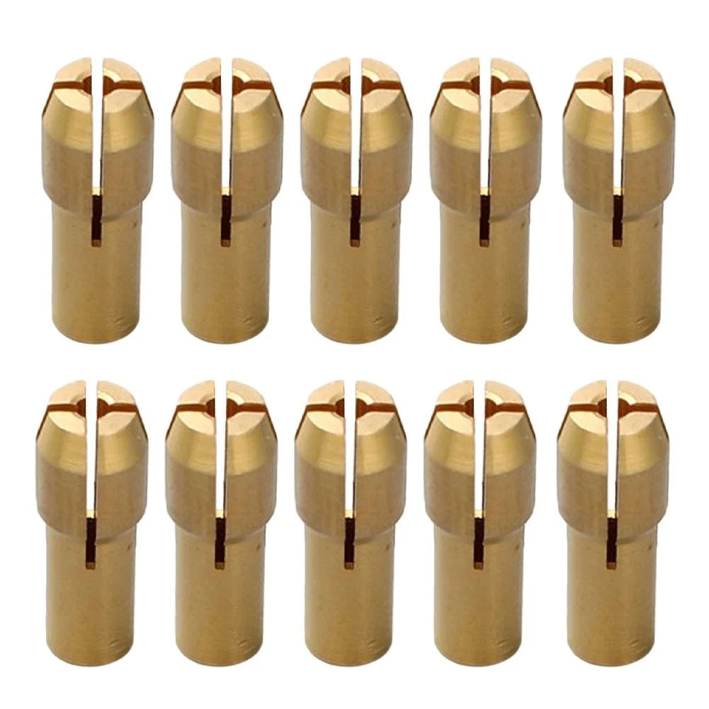 10pcs Brass Drill Chuck Adapter for Mini Rotary Tools (0.5-3.2mm)