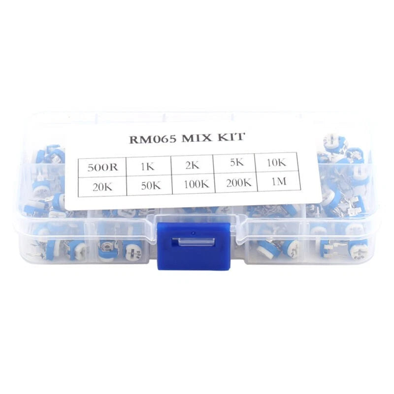 100Pcs Variable Resistor Potentiometer 500 Ohm-1M Ohm Trimpot