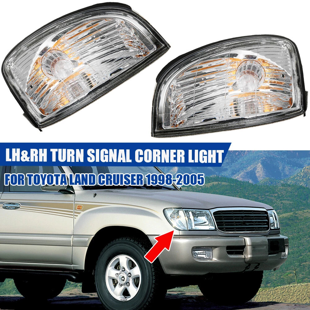 Set of 2 Turn Signal Corner Light Lamps for Toyota Land Cruiser (1998–2005)