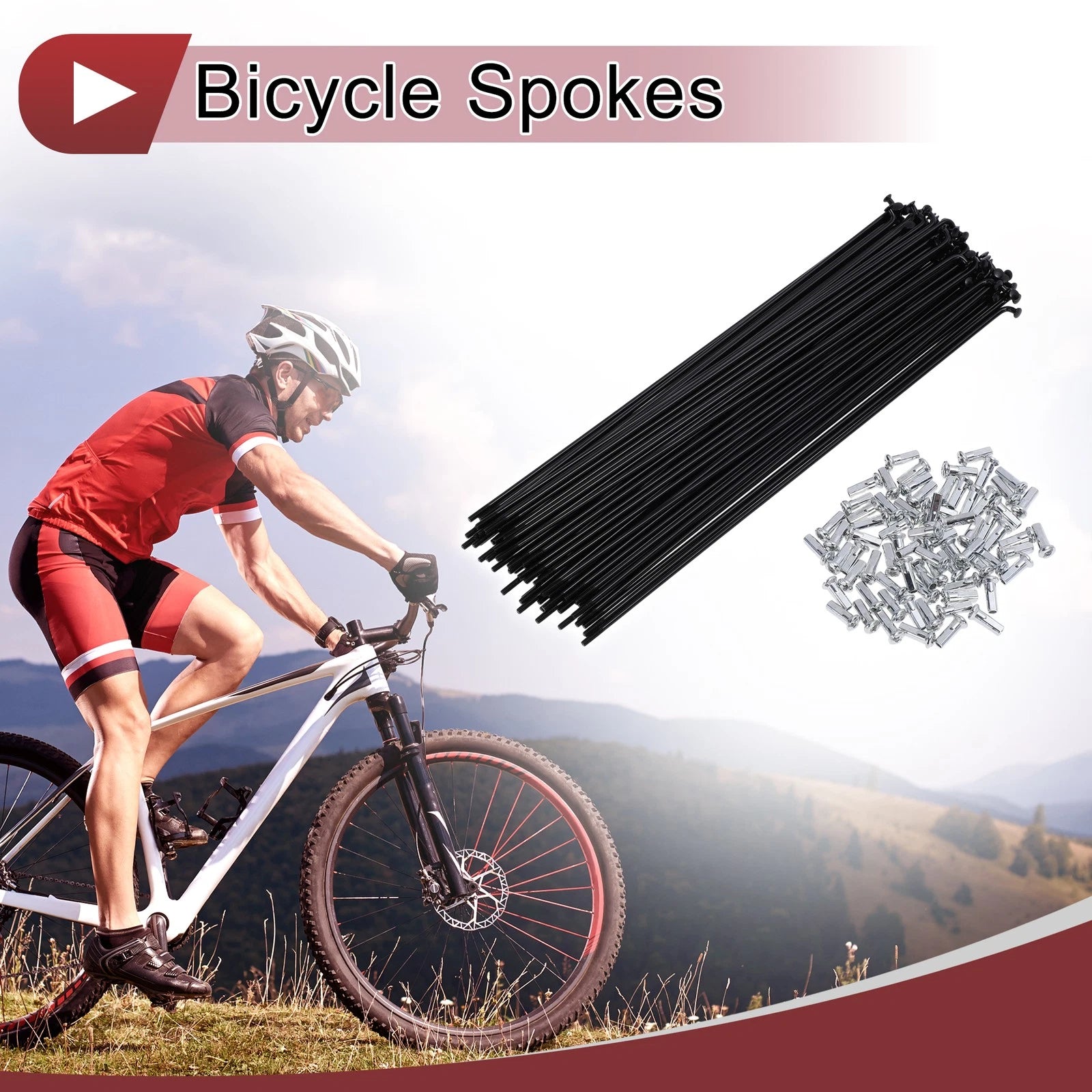 Bicycle Spokes Set 210mm Carbon Steel for 13G Wheel Rim (2000–2000)