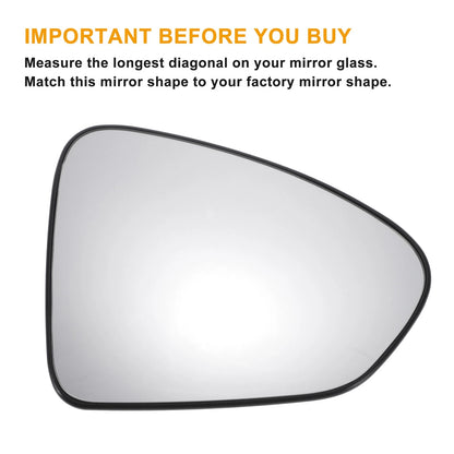 Right Side Convex Heated Mirror Glass for Fiat Tipo (2016–2021)