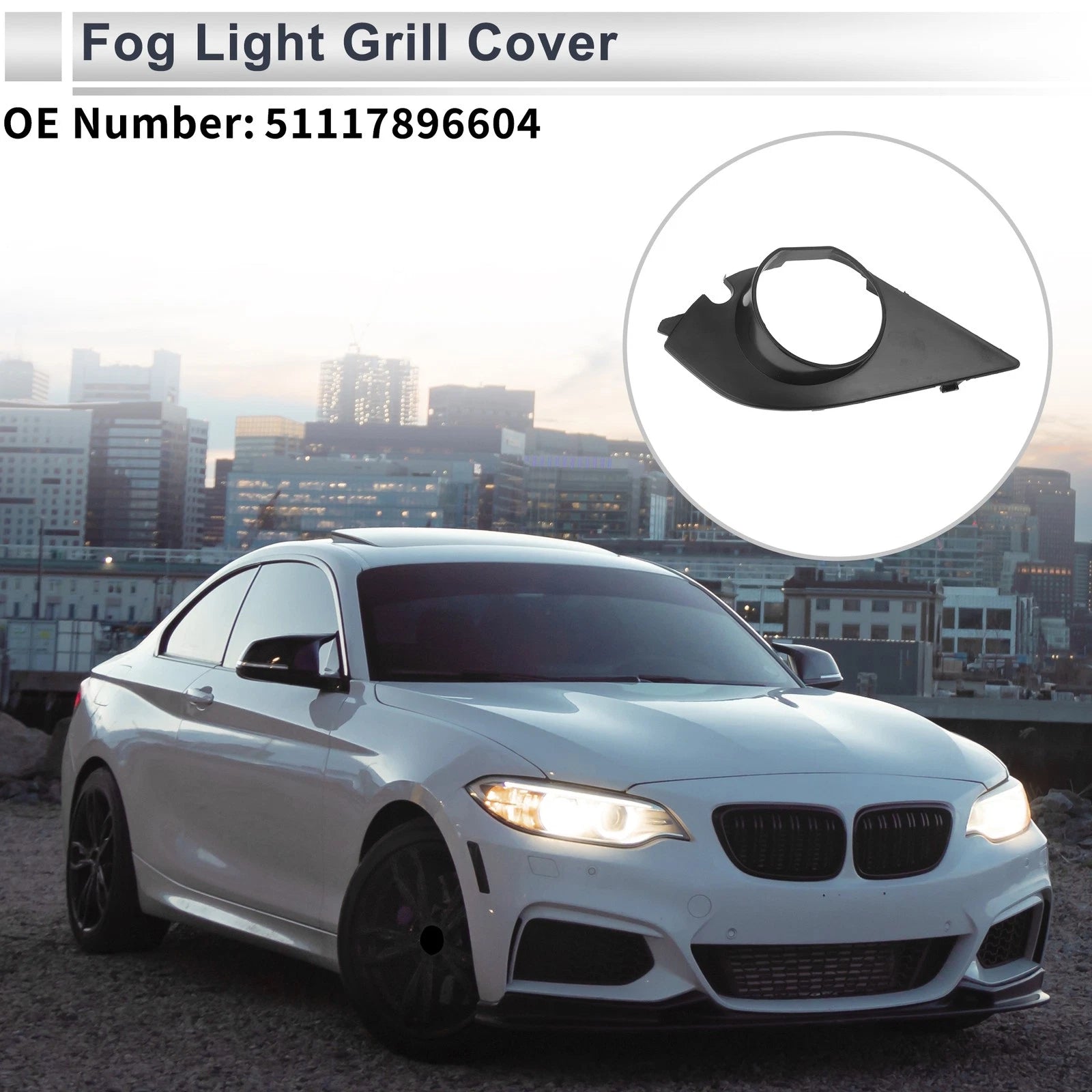 Right Front Fog Light Grill Replacement for BMW E60 E61 (2003–2009)