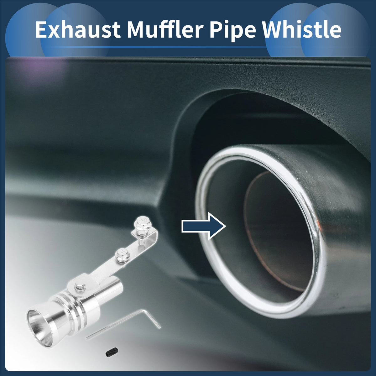 Turbo Sound Exhaust Muffler Pipe Whistle for Universal Fit (1 Set)