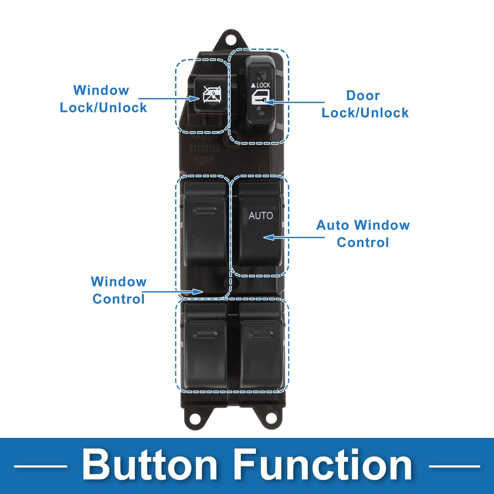 Front Right Driver Power Window Switch for Toyota Hilux Vigo Innova 2005–2015