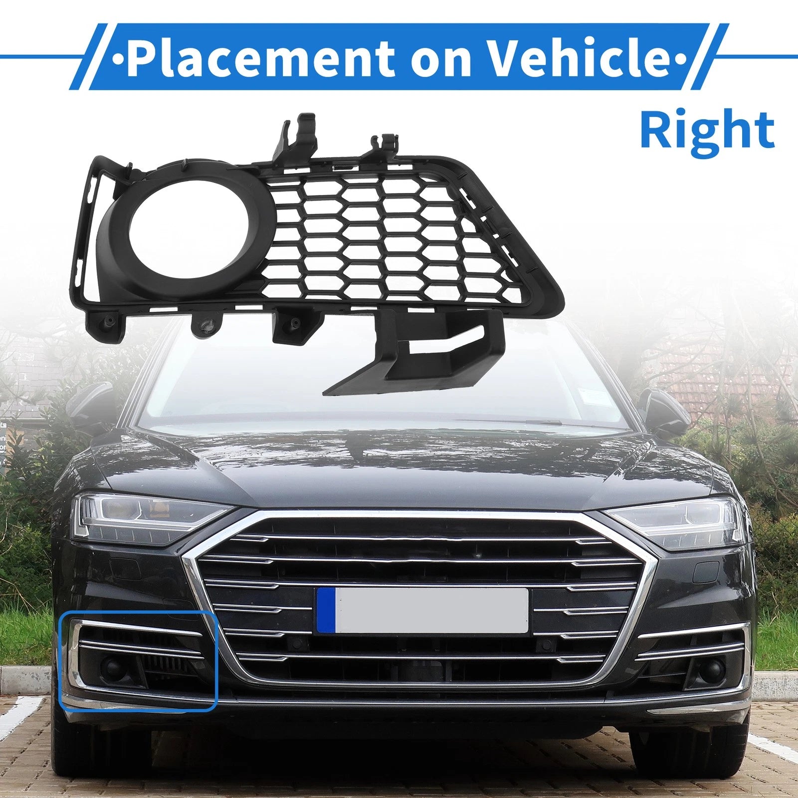 Front Right Fog Light Grille Replacement for BMW 3 Series (2012–2018)