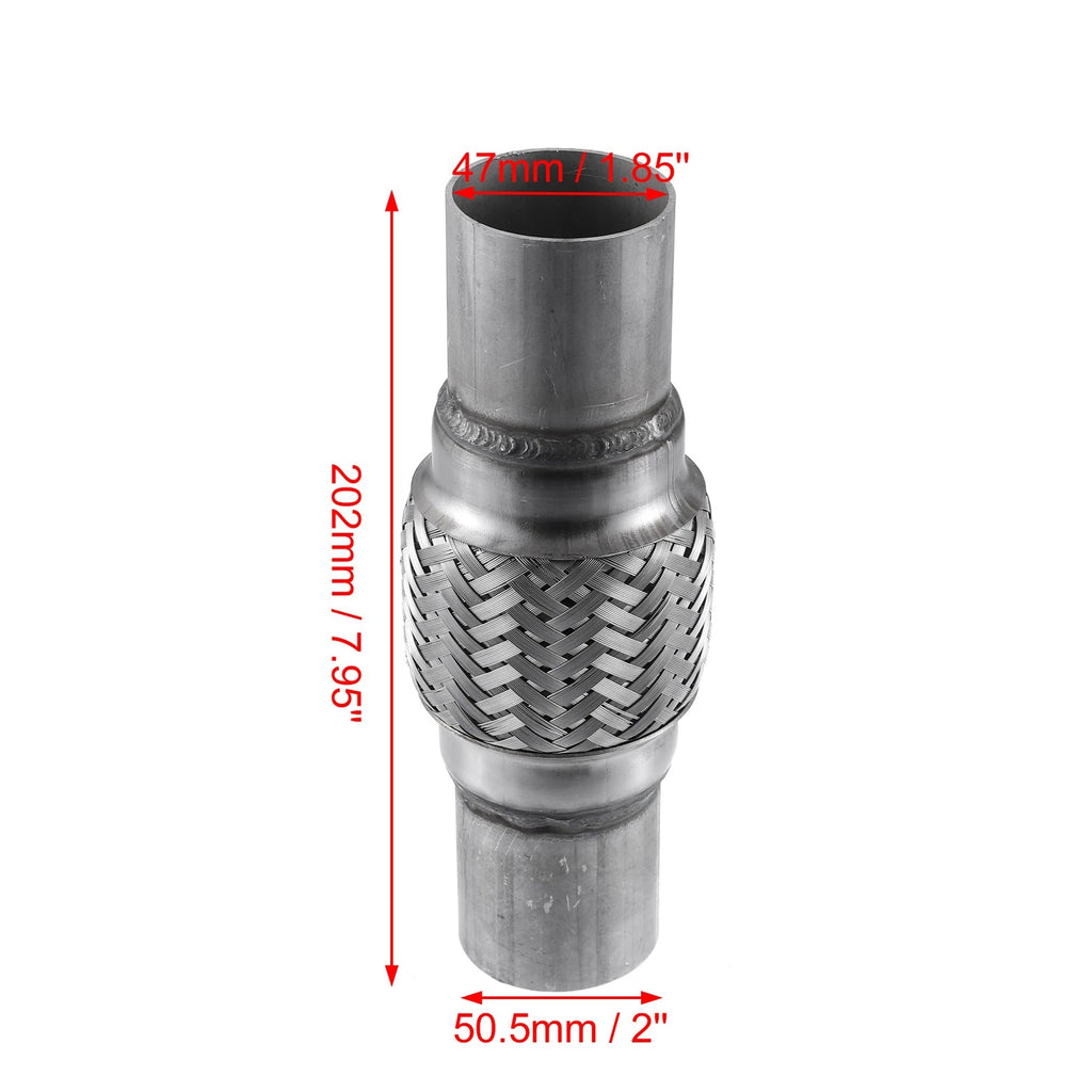 Exhaust Flex Pipe 1.85" x 2" with Ends 7.95" Long Double Braid