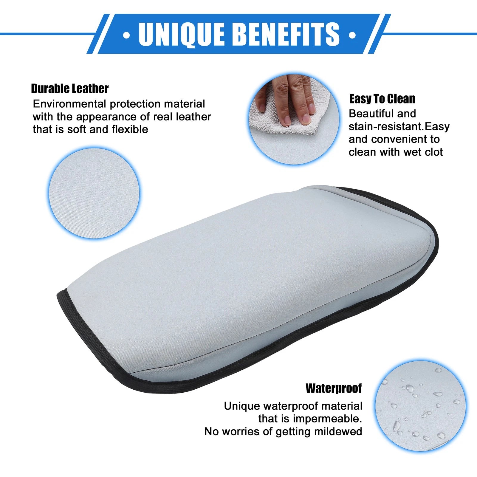 Armrest Protector Cover Pad Replacement for Chevy Malibu (2016–2023 Gray)