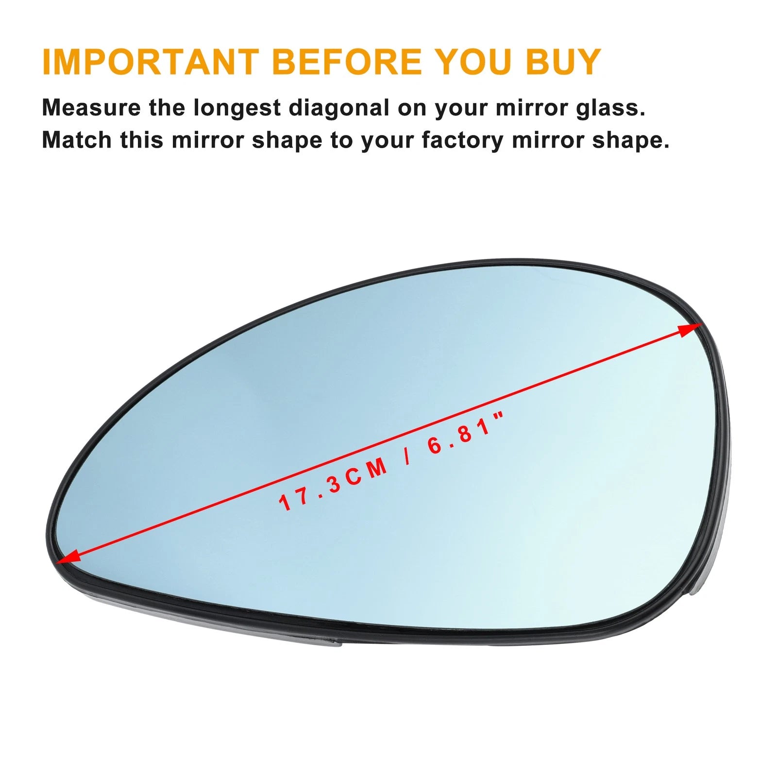 Left Side Heated Blue Mirror Glass for Citroen C4 (2004–2009)
