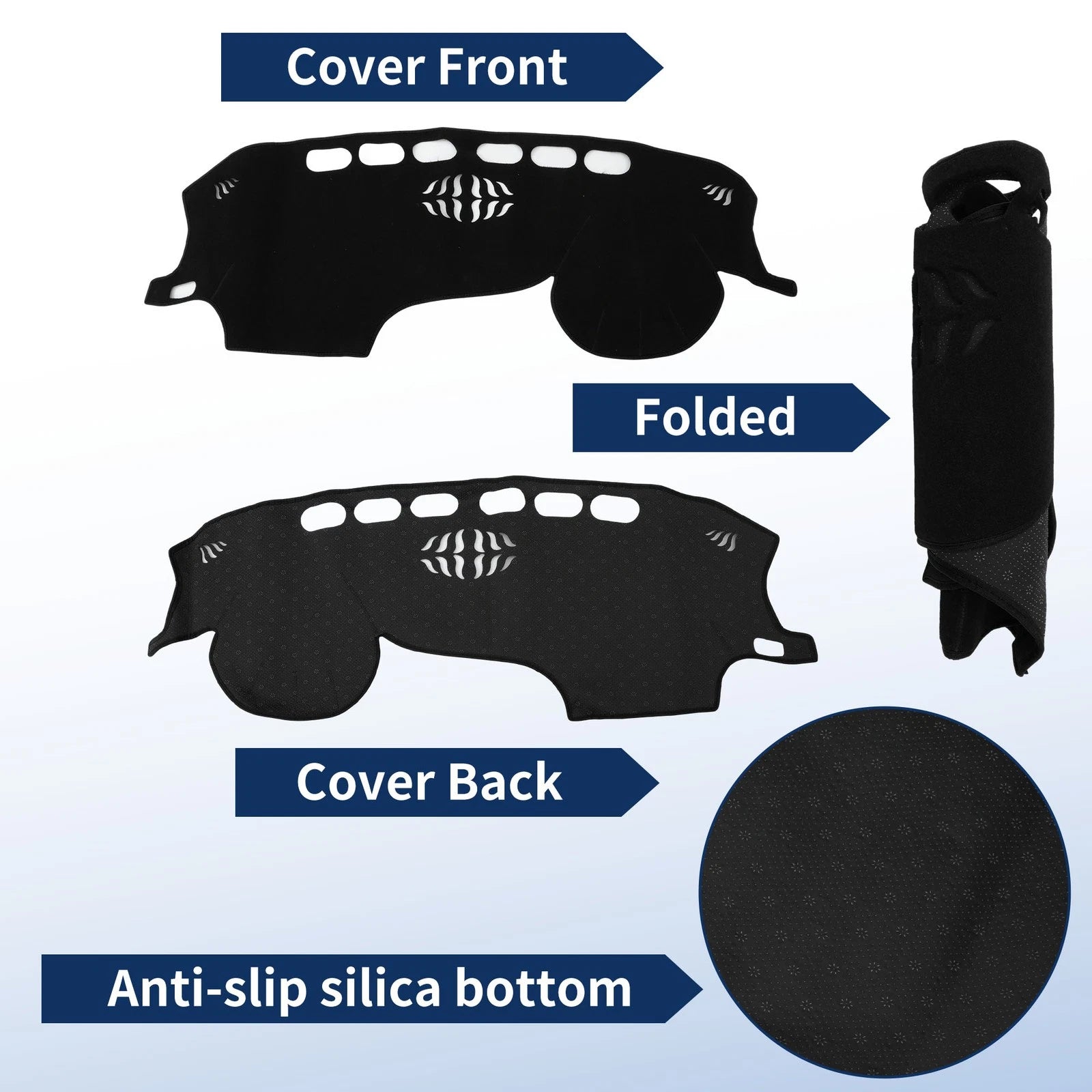 Dash Cover for Renault Kadjar (2016–2019) Polyester Black