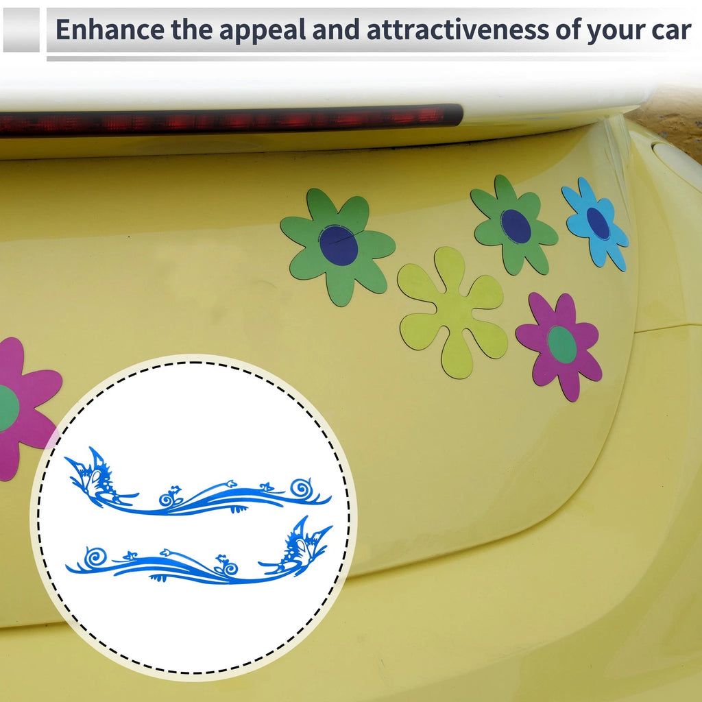 Reflective Bumper Decal for - Blue Butterfly Pattern