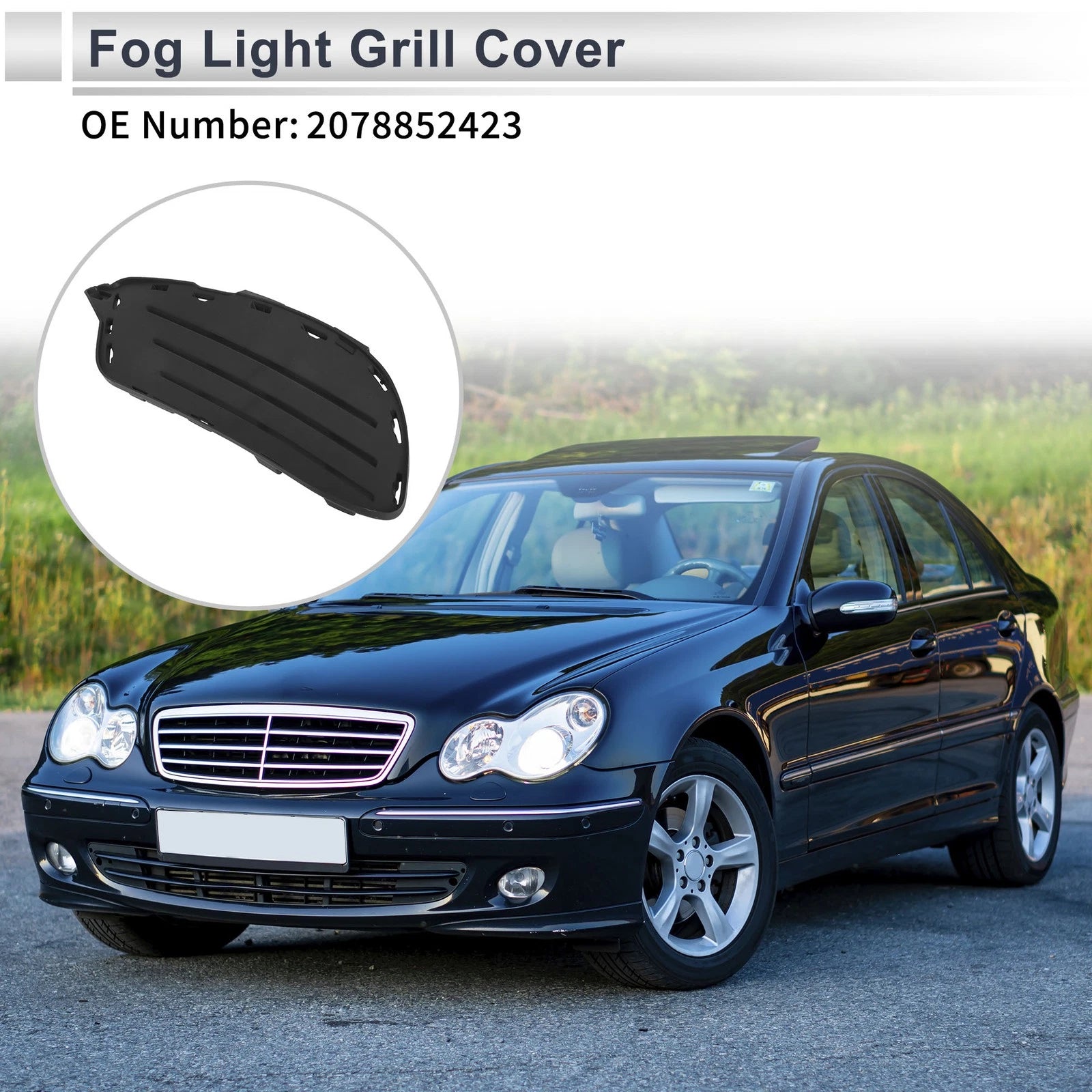 Front Left Fog Light Grill Replacement for Mercedes Benz E-Class W207 (2013–2016)