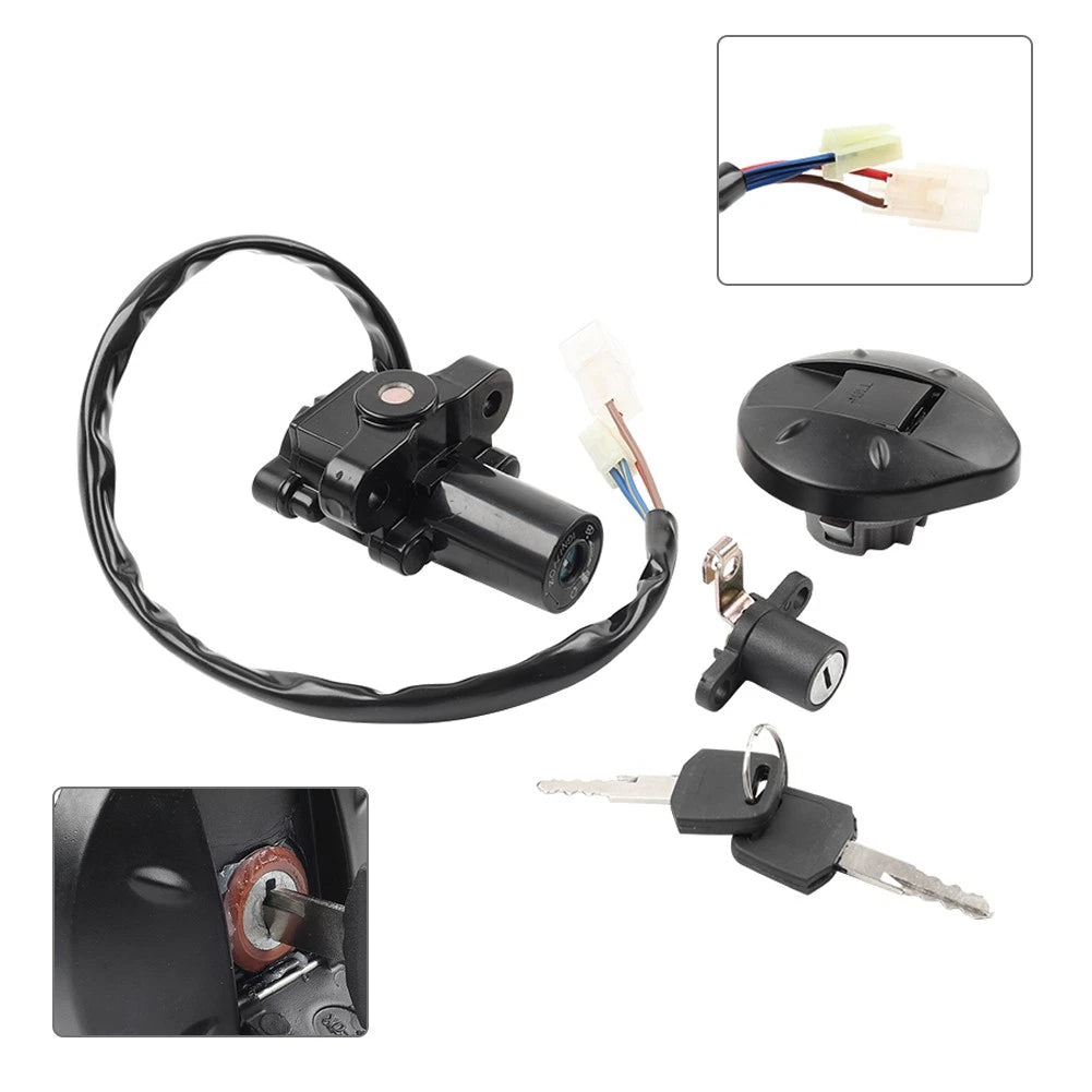 Ignition Switch, Fuel Cap, Seat Lock, Key Set for Yamaha XT660R XT660X (2004–2011)