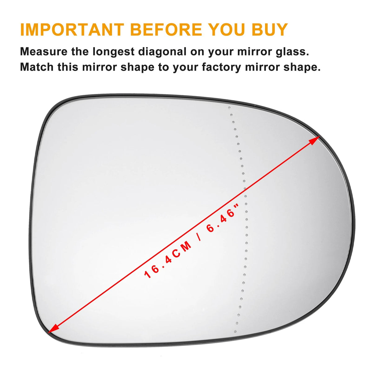 Right Side Heated White Mirror Glass for Renault Clio Twingo