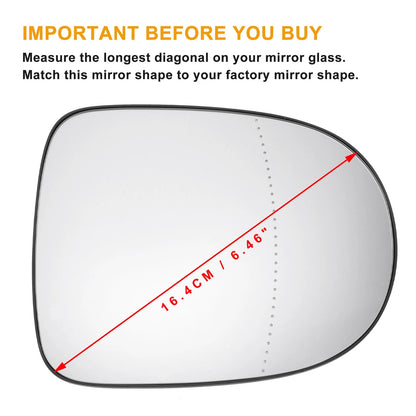 Right Side Heated White Mirror Glass for Renault Clio Twingo