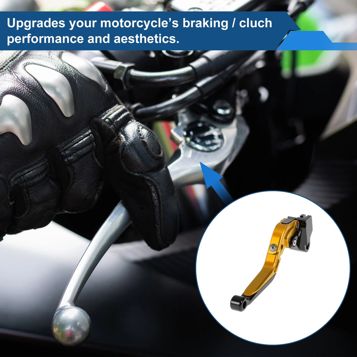 Adjustable Brake Clutch Lever for Kawasaki ER-5 (2000–2006) Gold Black