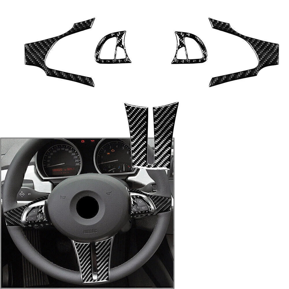 5 Pcs Carbon Fiber Steering Wheel Trim for BMW Z4 E85 (2003–2008)