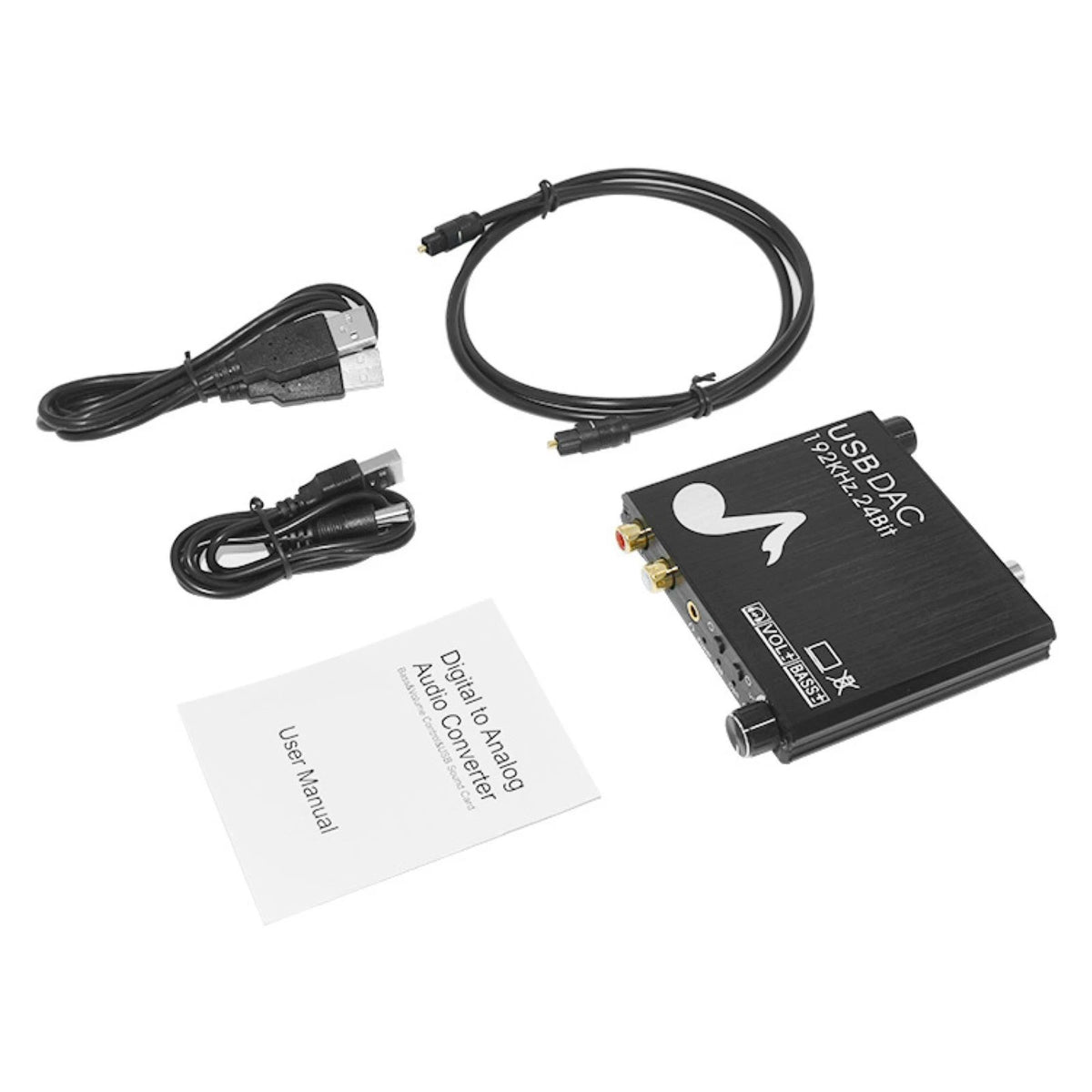 24-Bit 192 kHz Optical Digital to Analog Audio Converter for