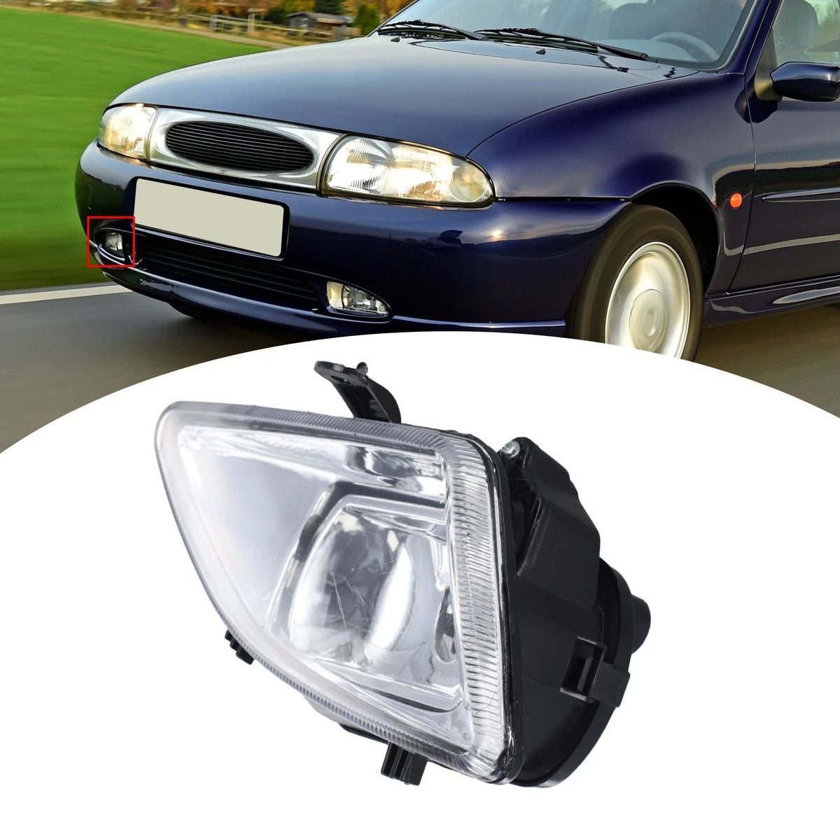 Right Side Fog Lamp for Ford Fiesta - Yellow, ABS, PC