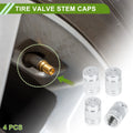 Tire Valve Stem Caps Dust Covers Silver Tone 4 Pack for Bicycle (Any Year)