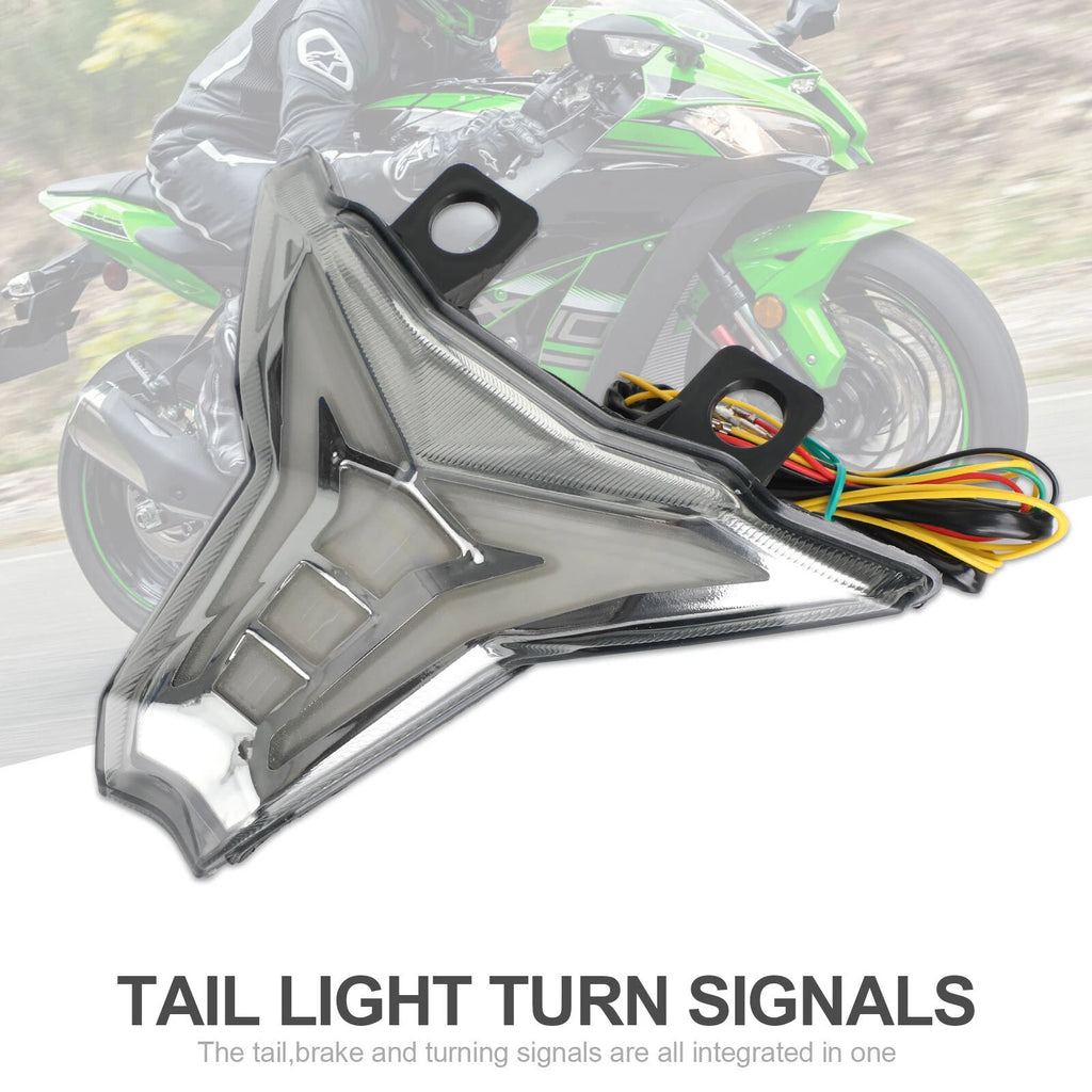 Integrated Tail Light Turn Signal for Kawasaki Ninja ZX10R Z1000 (2013–2022) Black T9