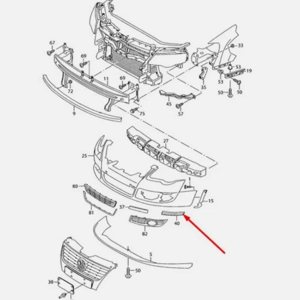 Front Bumper Turn Signal Frame for Volkswagen Passat B6 (2007–2011)