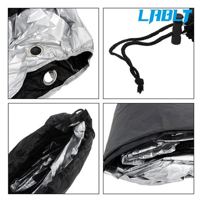 Motorcycle Cover 190T Waterproof for Black And Silver XXXL Size
