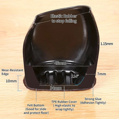 5x Chair Wheel Covers for Office and Dining Chairs (Floor Scratch Protection)