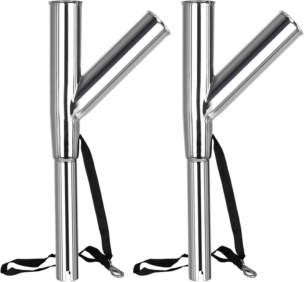2Pcs Stainless Steel Outrigger Fishing Rod Holder 60° 90° for Universal Fit