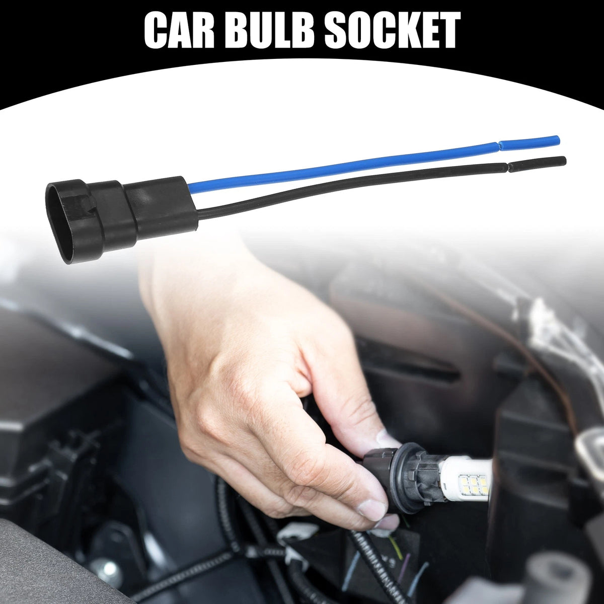 2X 9005 LED Bulb Sockets Male Wiring Harness Connector for Auto