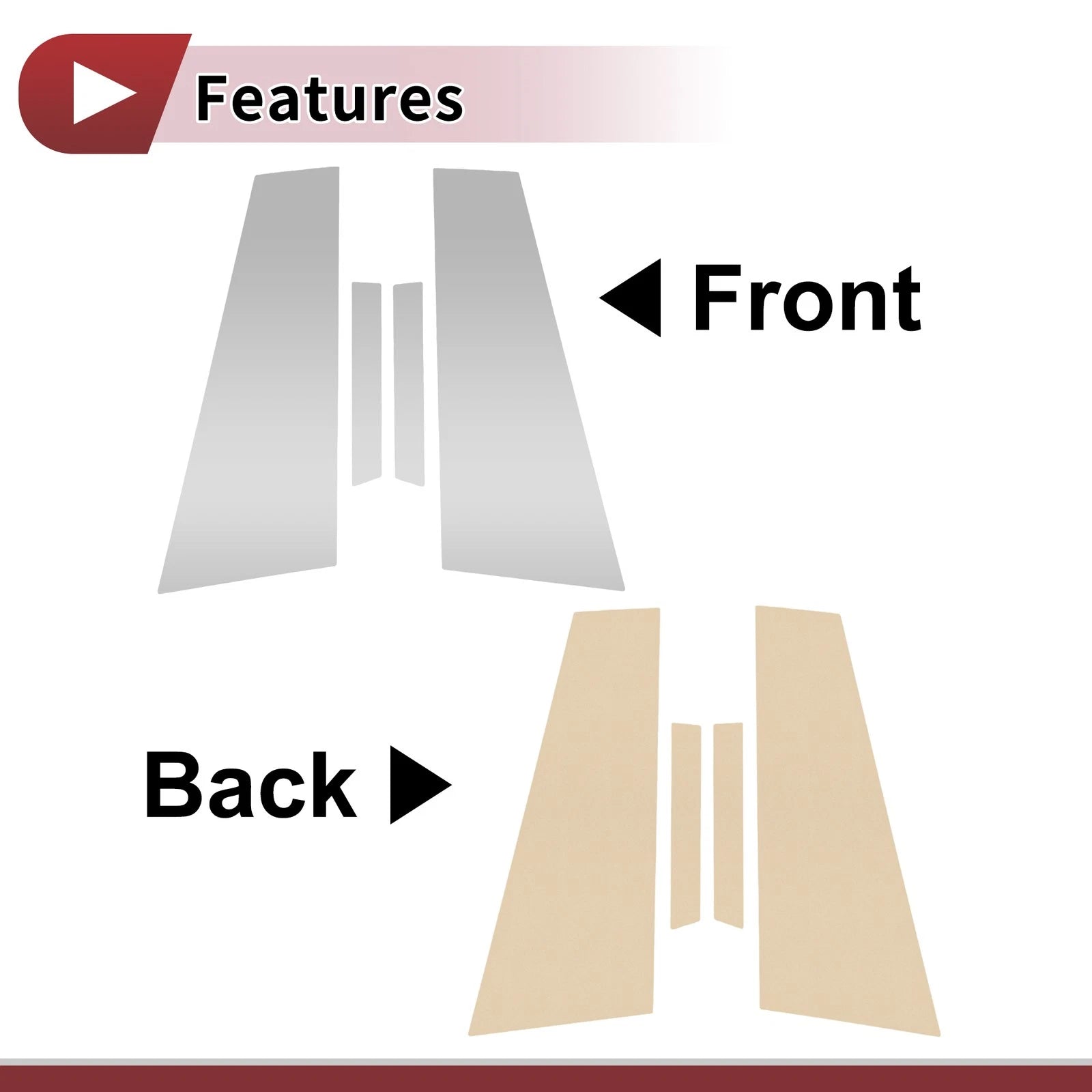 4 Pcs Door Pillar Window Trim Replacement for Mercedes-Benz CLS (2006–2011)