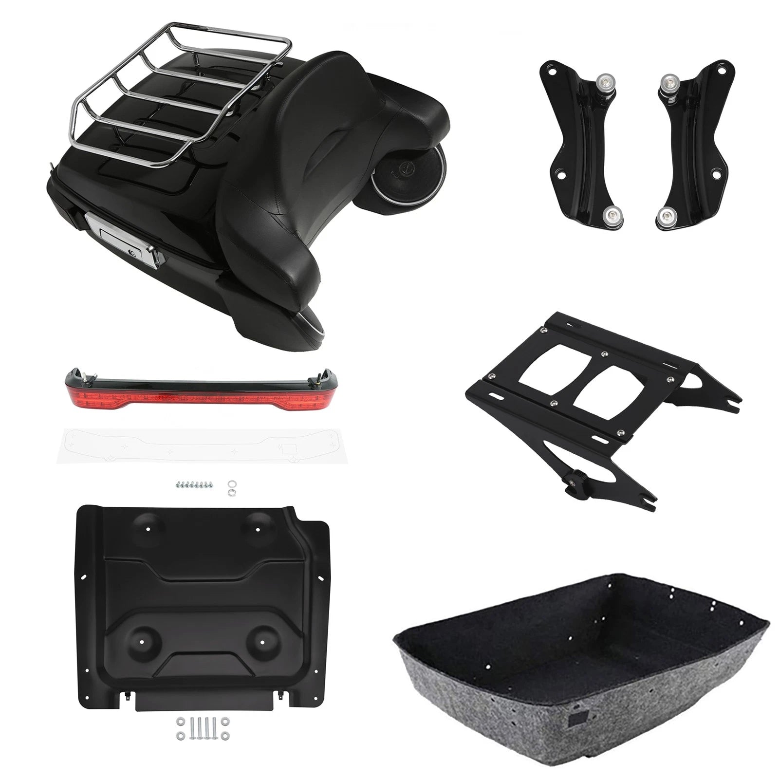 Trunk Pad Rack Speakers Light Mount Plate for Harley Road Glide (2014–2026)