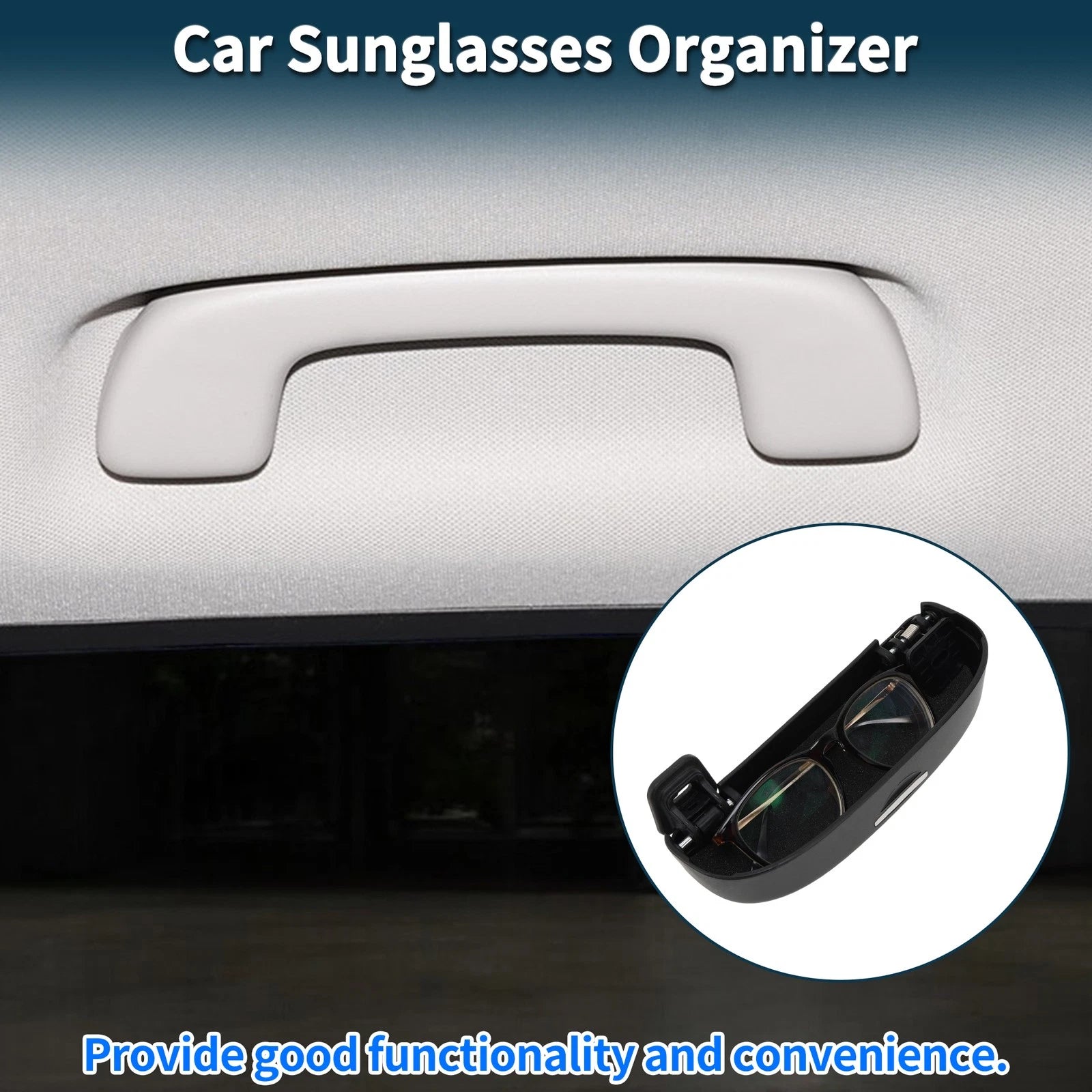 Car Sunglasses Case for Volkswagen T-Roc 2017–2024 ABS Black