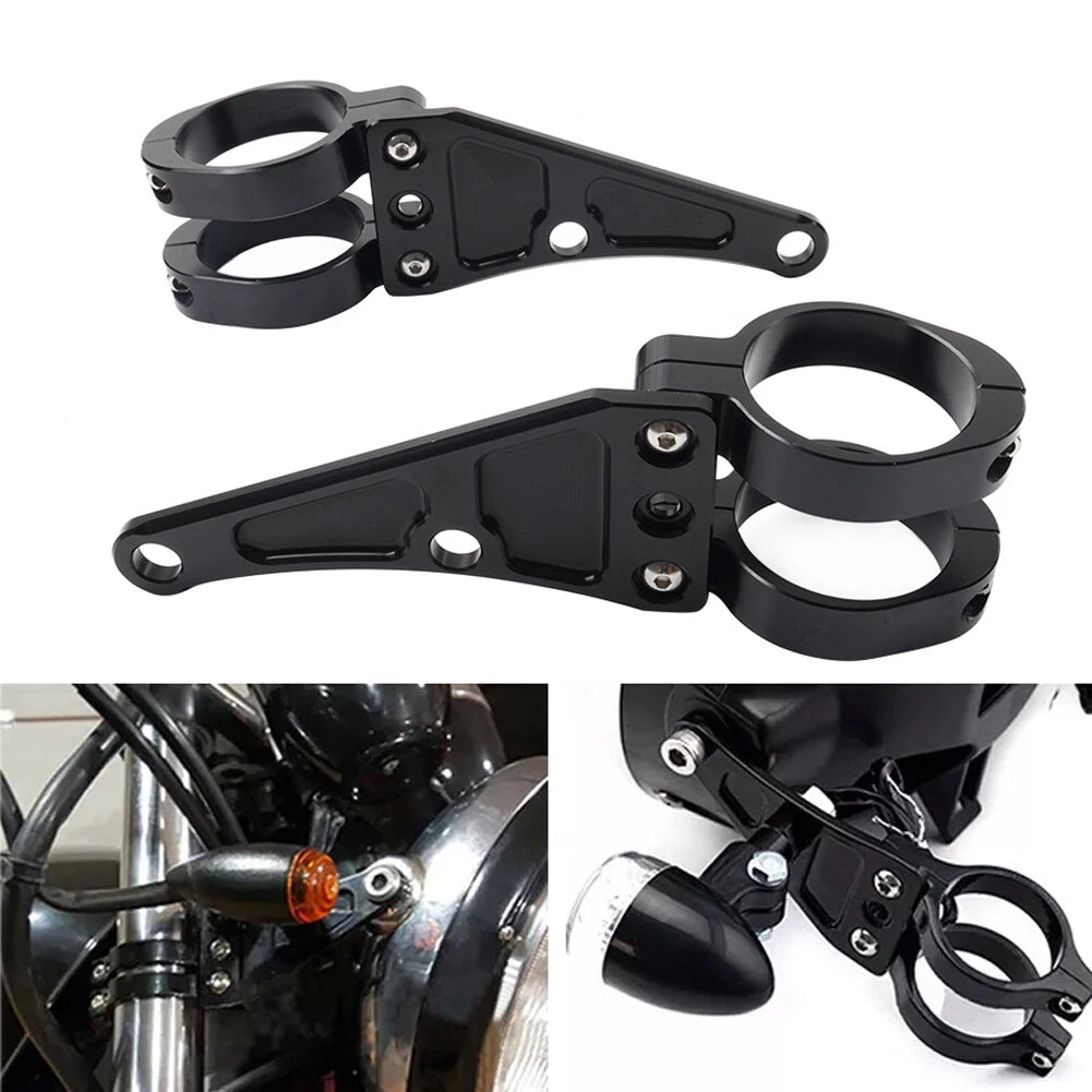 45MM Motorcycle Headlight Bracket Mount Clamp Fork Tube Holder For Harley