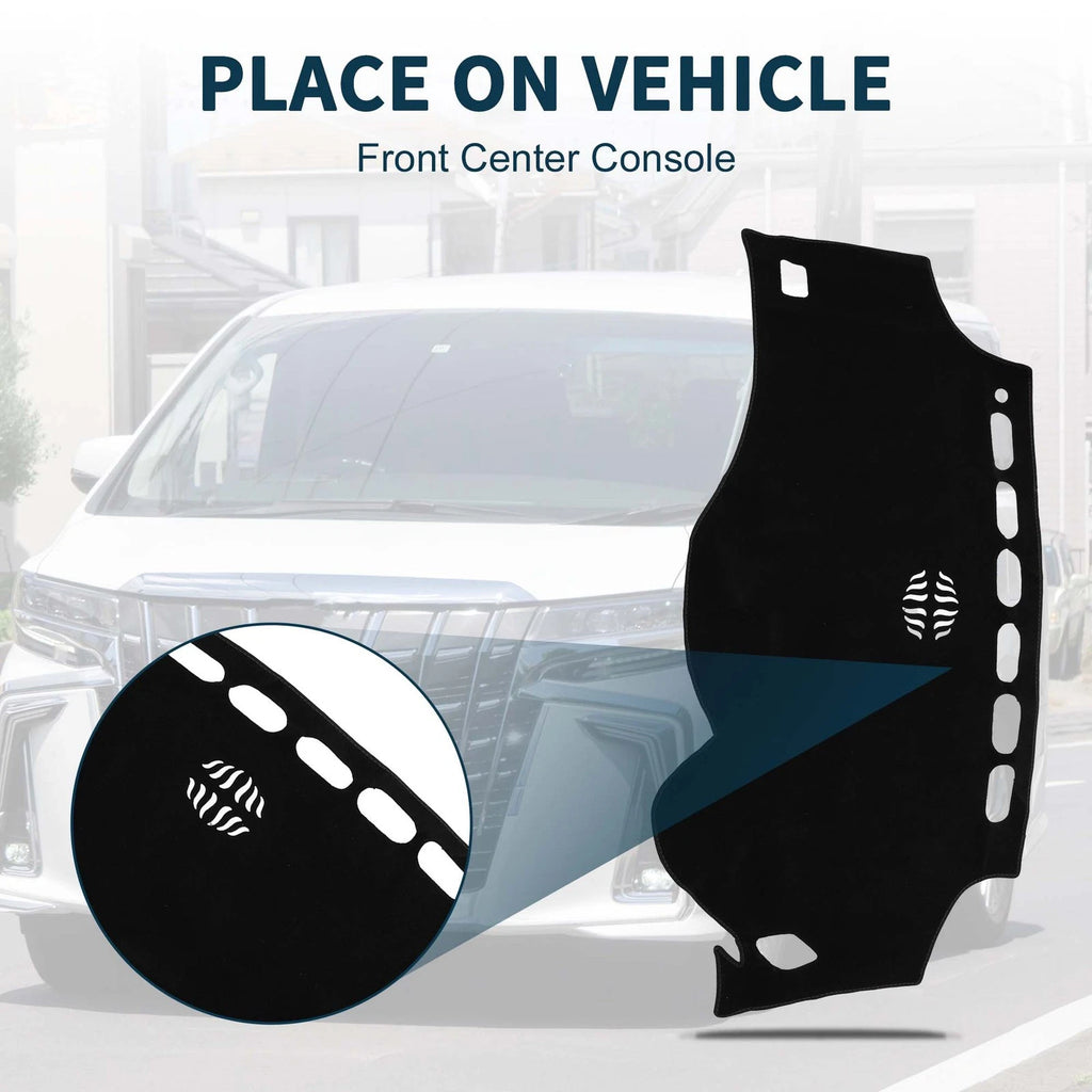 Dashboard Cover Mat for Toyota Vellfire Alphard (1 Set, Black)