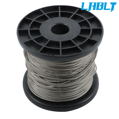7x7 304 Stainless Steel Wire Rope 328FT with 150 Crimping Sleeves