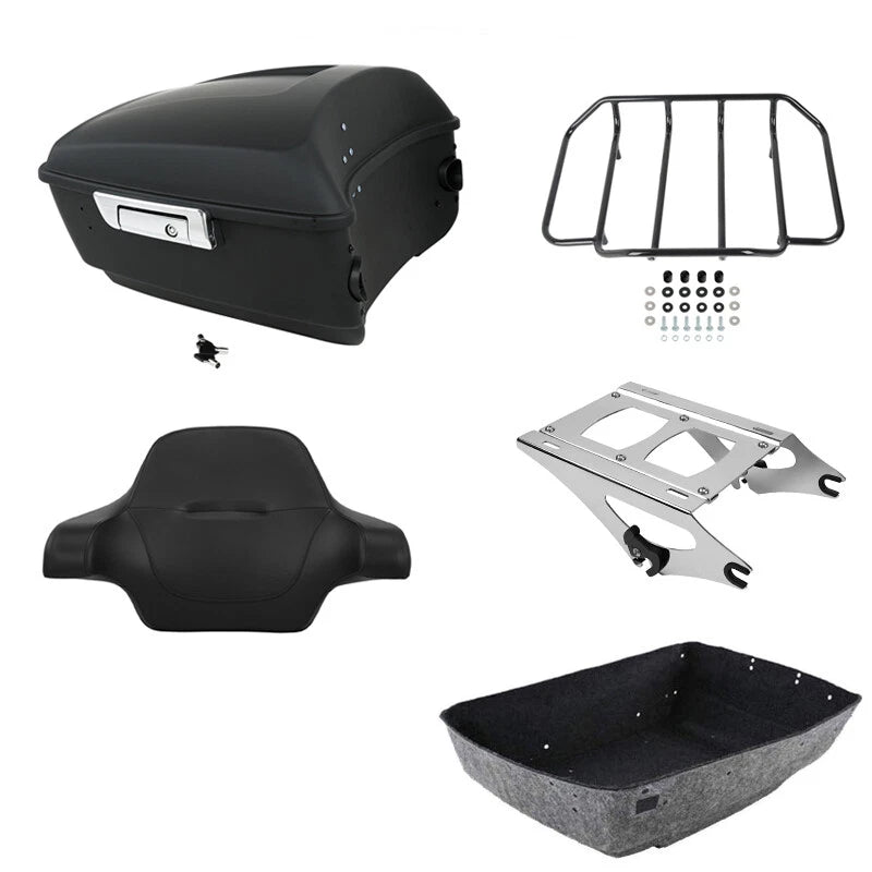 Matte King Trunk Luggage Backrest Rack for Harley Touring (2014–2026)