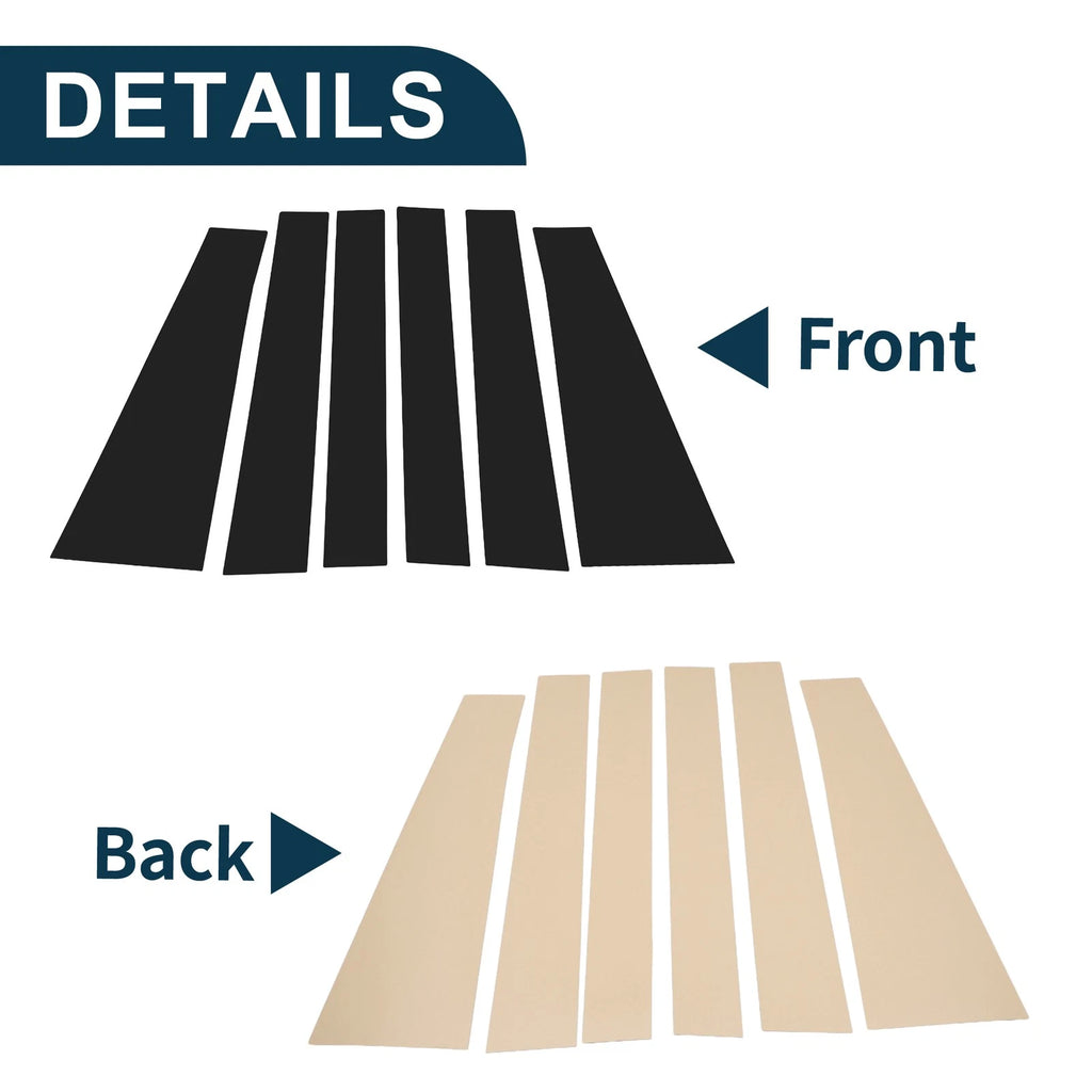 6 Pcs Door Pillar Window Trim Replacement for Toyota Sienna (2011–2020)