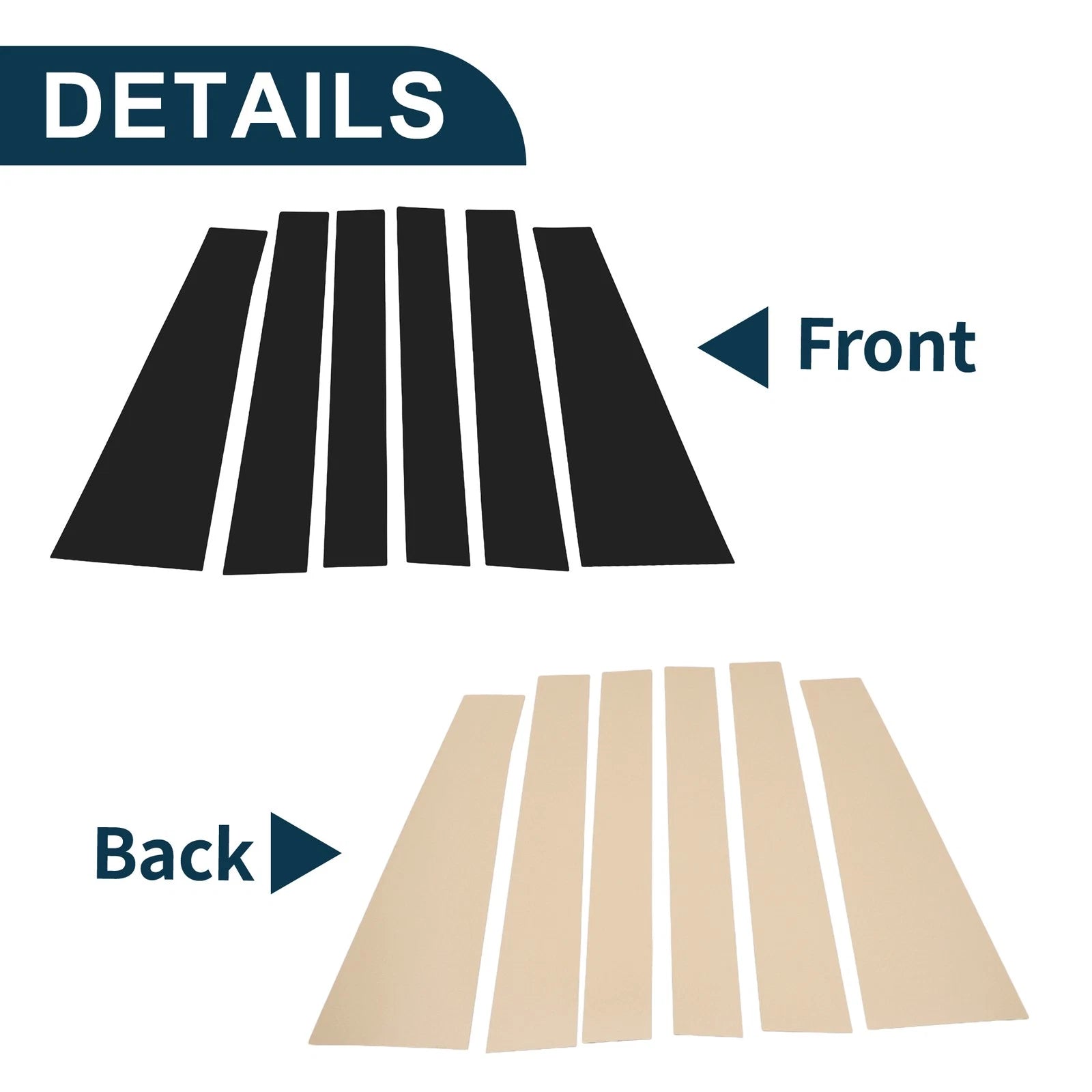 6 Pcs Door Pillar Window Trim Replacement for Toyota Sienna (2011–2020)
