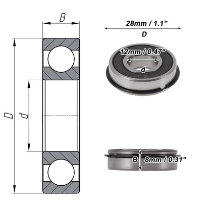 6001NR2RS Deep Groove Ball Bearings for Scooter Skateboard (12x28x8mm)