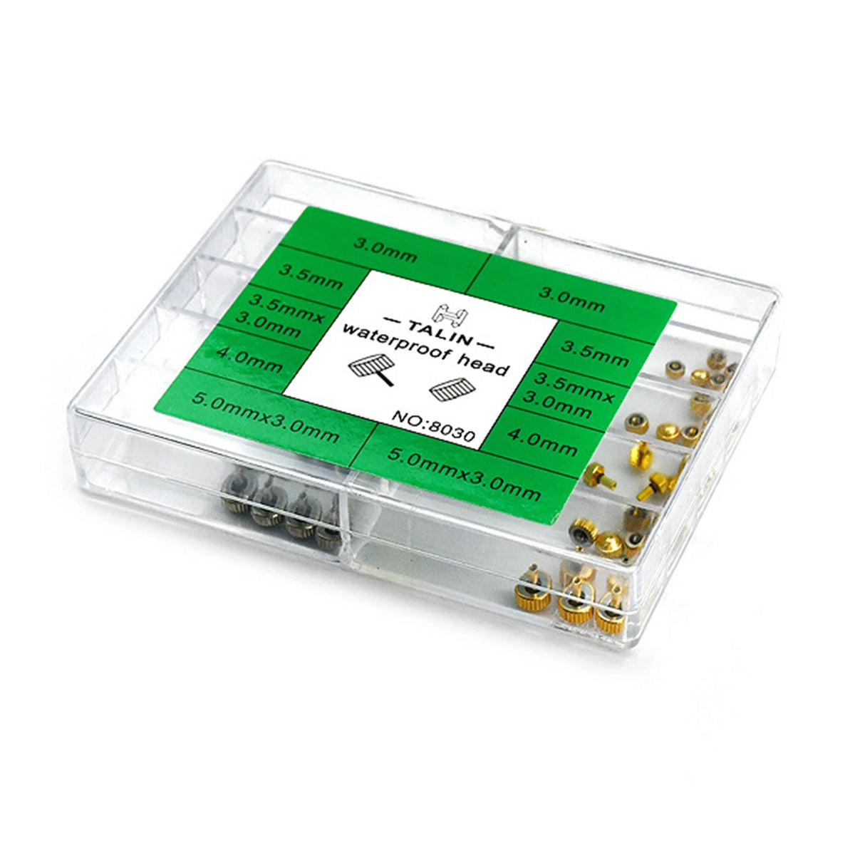 50pcs Watch Crown Assorted Set No. 8030 for Watchmaker Repair