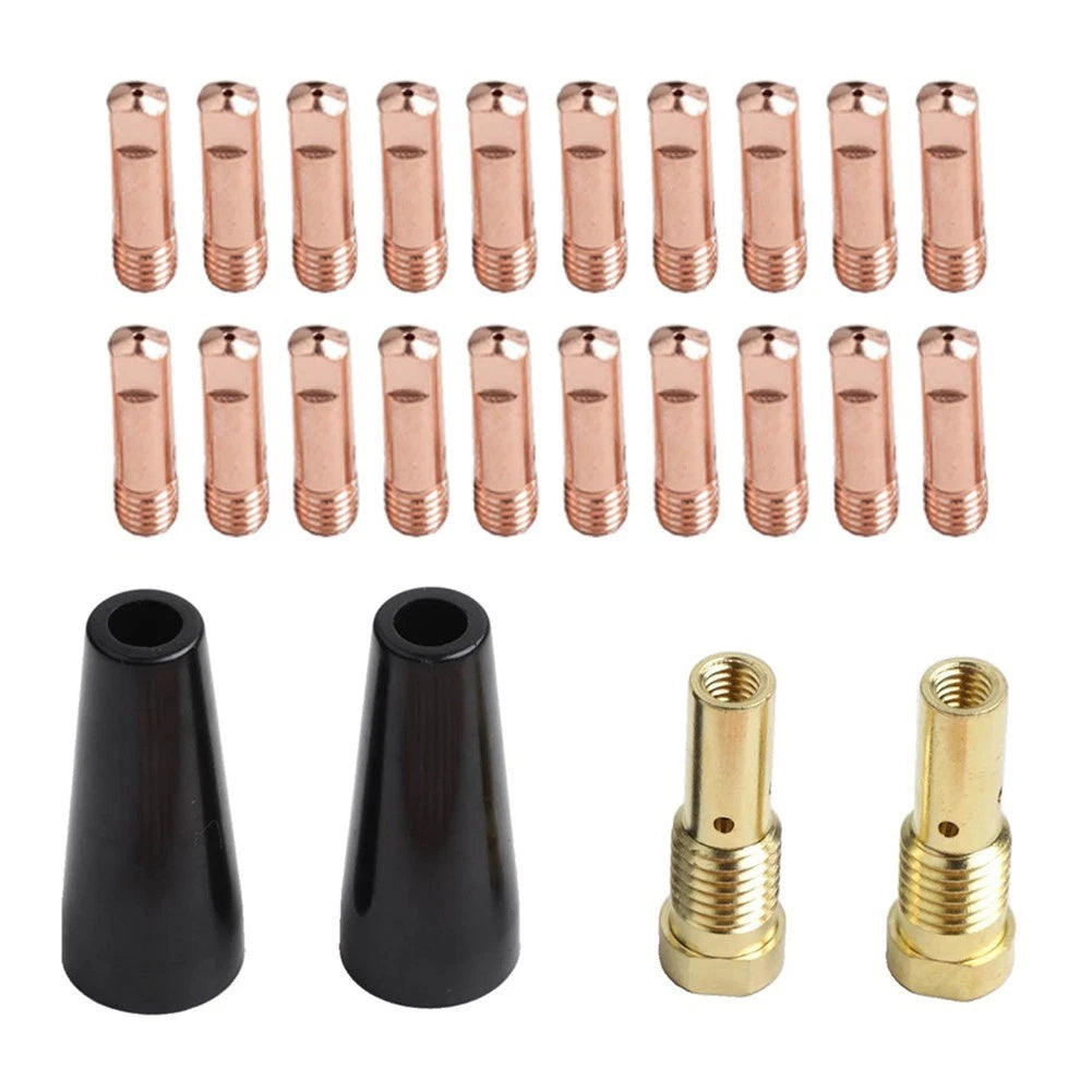 24-Piece Flux Core Welding Nozzle Tips Set with 20 Tips, 2 Nozzles, 2 Diffusers