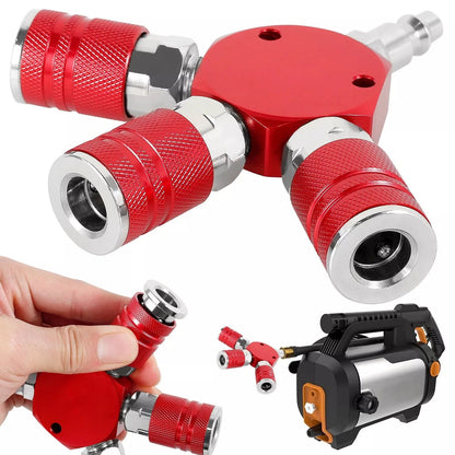 3 Way Air Manifold Hose Splitter for Air Tools (1/4")