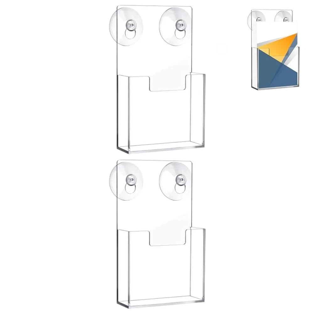 Wall Mounted Acrylic Holder with Suction Cups for Promotional Materials