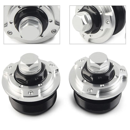2X Front Fork Shock Adjusters for Yamaha R15 V3 (2017–2019) 47MM Silver