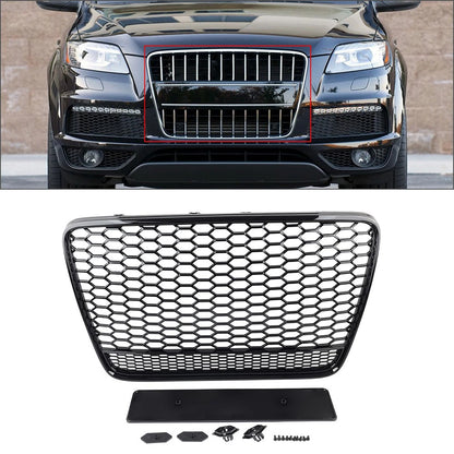 1 Piece Front Bumper Radiator Mesh Grille Glossy Black for Audi Q7 (2005–2015)